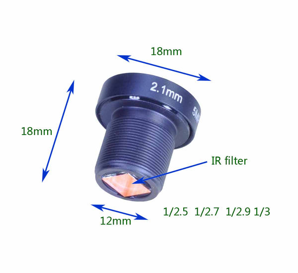 5.0MP 2k HD Security Fisheye Camera lens 1.9mm 2.1mm 2.5mm  Lens CCTV Camera IR Board Fixed M12x0.5 MTV Lens M12 S Mount Lens