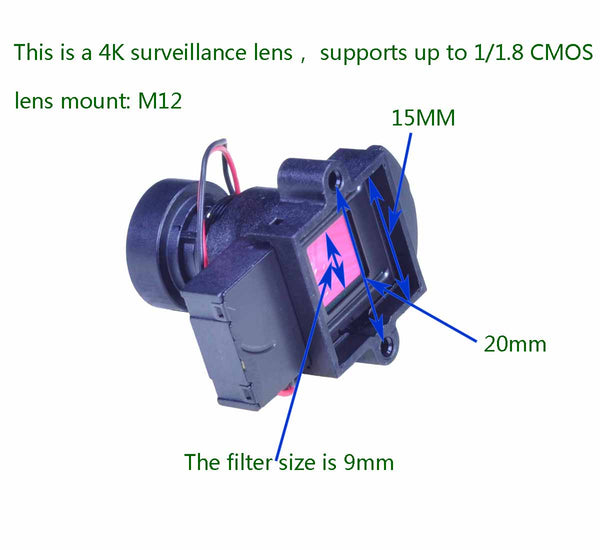 8MP 4k HD Security Camera lens 2.8mm 3.6mm  Lens CCTV Camera IR Board Fixed M12x0.5 MTV Lens M12 S Mount Lens