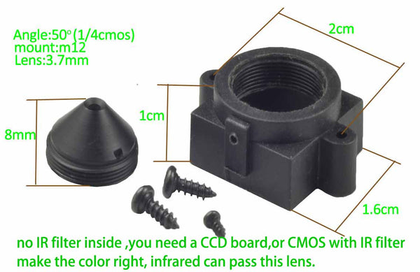 3.7mm M12 CCTV IR Board Fixed Pinhole Lens For Pinhole/Hidden Camera/Spy camera lens